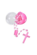 Hirten Plastic Egg with Rosary - Blue. Pink. & White