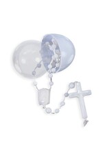 Hirten Plastic Egg with Rosary - Blue. Pink. & White