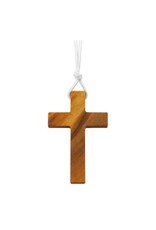 Hirten Pendant - Olive Wood Cross (3" Cross, 30" White Cord)