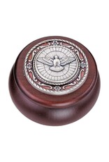 Hirten Rosary Box - Wood with Oxidized Metal & Epoxy - Confirmation Dove, First Communion or St. Benedict