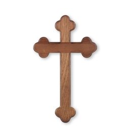 Hirten Wall Cross - Budded Walnut, 10"