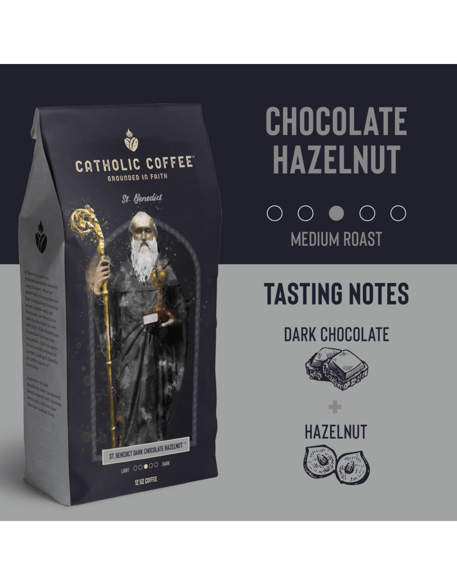Catholic Coffee Coffee - St. Benedict (Chocolate Hazelnut Blend)