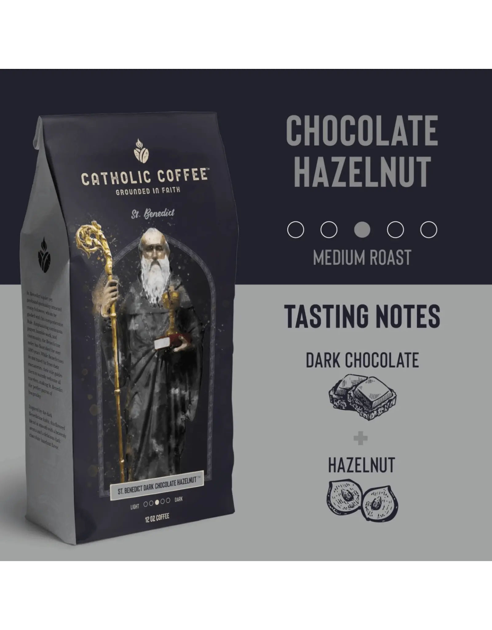Catholic Coffee Coffee - St. Benedict (Chocolate Hazelnut Blend)