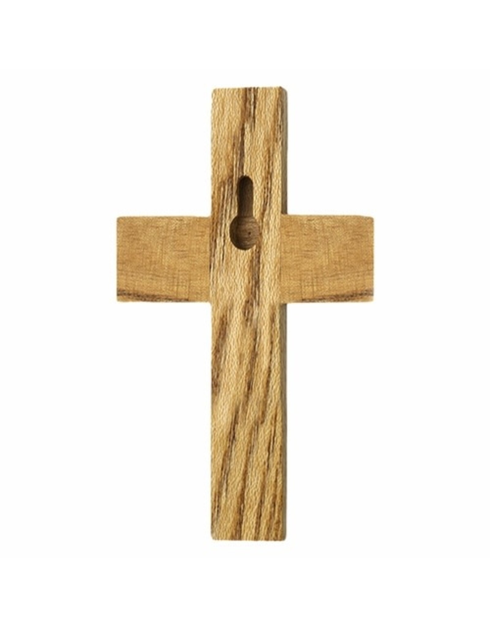 Singer Baptism Cross (Boy) -  Maple Wood / Brass (10")