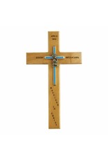 Singer Baptism Cross (Boy) -  Maple Wood / Brass (10")