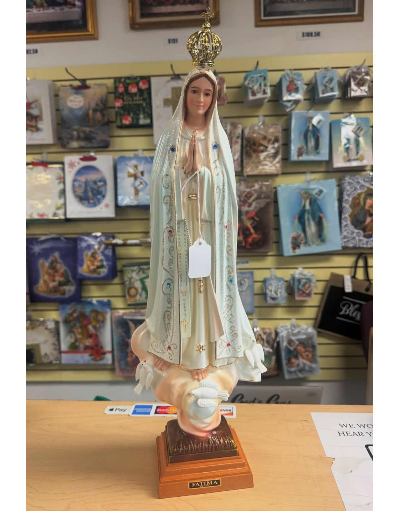 San Francis Statue - Our Lady of Fatima, Detachable Crown (20")