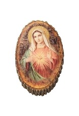 Roman Wood Plaque - Immaculate Heart of Mary (12.25")