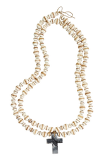 Mud Pie Decorative Marble Cross with Mango Wood Beads,