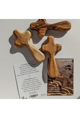Shomali Olive Wood Comfort Cross from Holy Land (4")