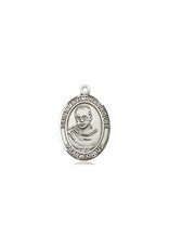 Bliss St Maximilian Kolbe Medal - Sterling Silver, Oval Patron Series