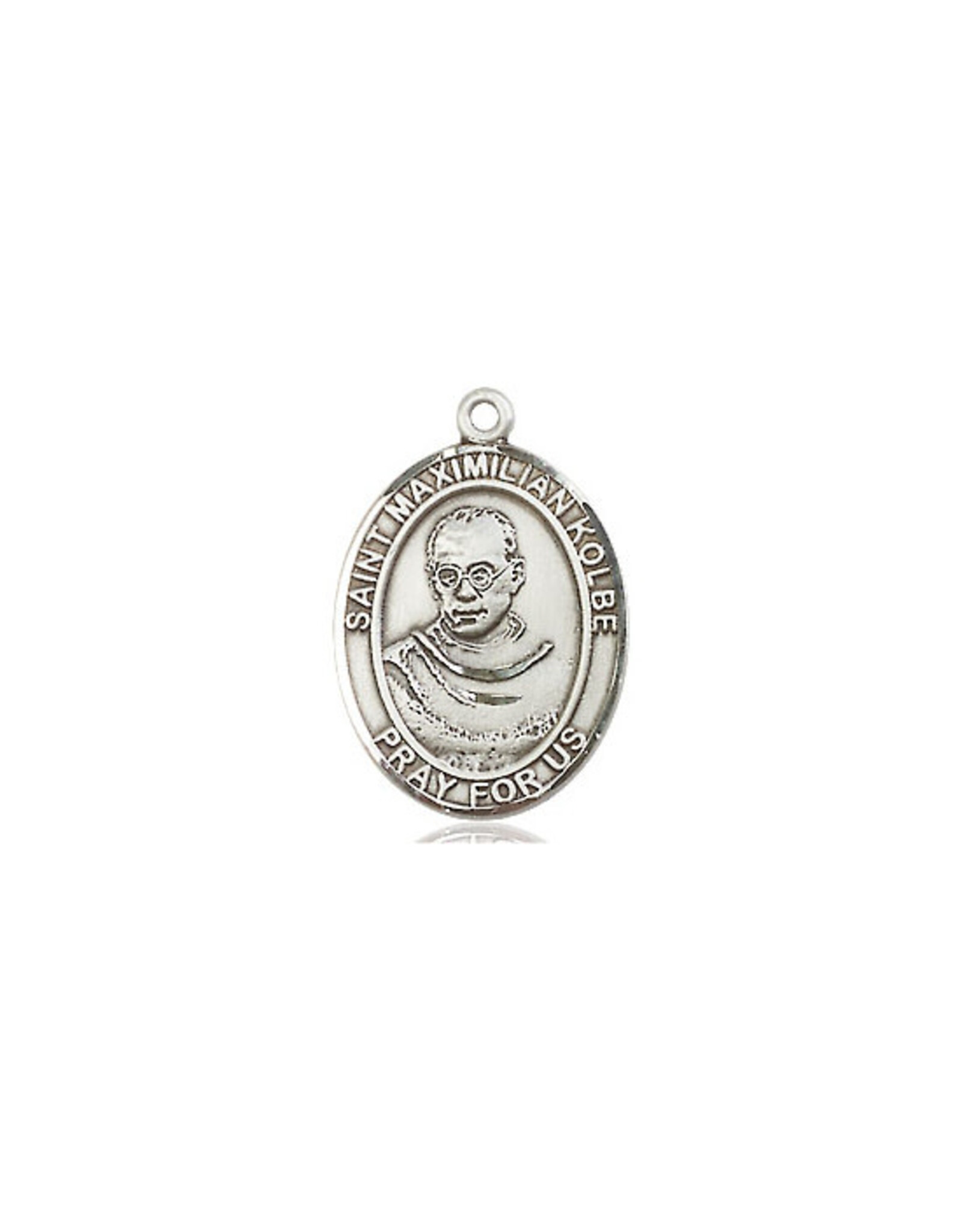 Bliss St Maximilian Kolbe Medal - Sterling Silver, Oval Patron Series