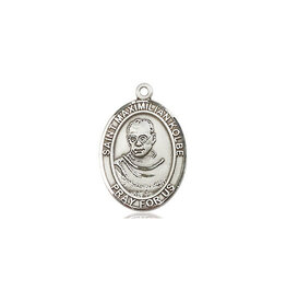 Bliss St Maximilian Kolbe Medal - Sterling Silver, Oval Patron Series