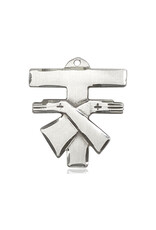 Bliss Franciscan Cross Medal, Sterling Silver (1 3/8")