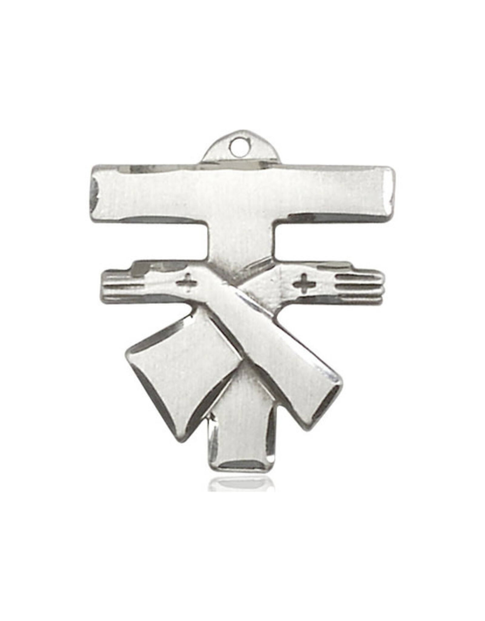 Bliss Franciscan Cross Medal, Sterling Silver (1 3/8")