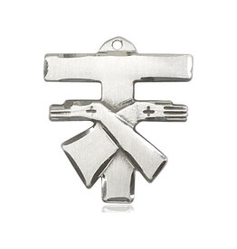 Bliss Franciscan Cross Medal, Sterling Silver (1 3/8")