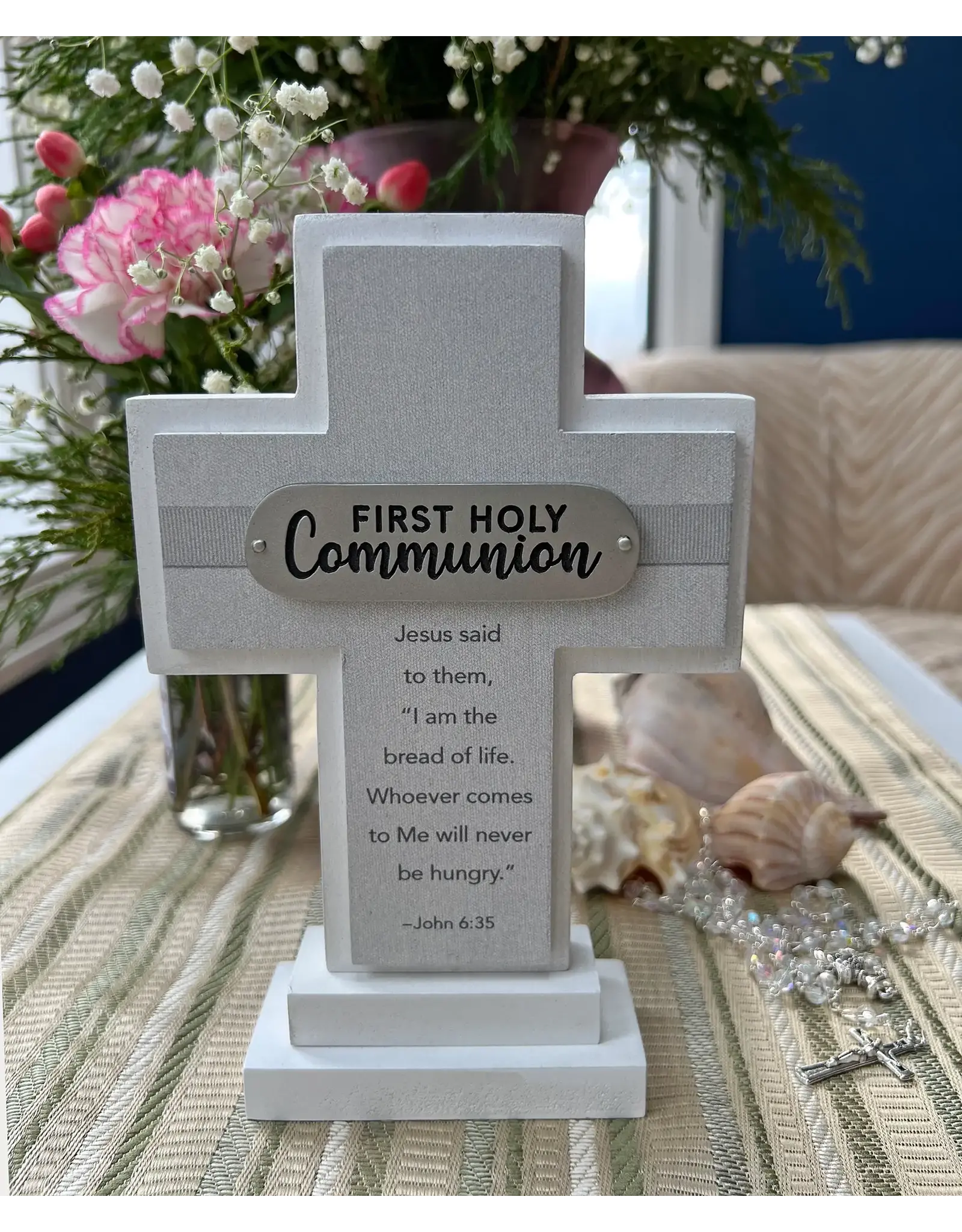 Abbey & CA Gift First Communion Cross - Jesus Said to Them