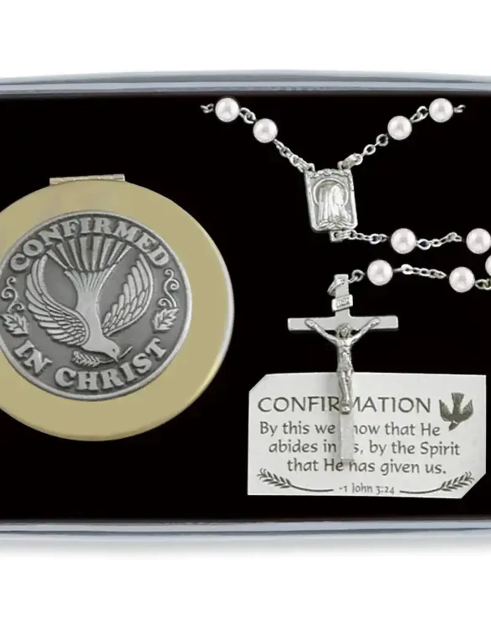 Abbey & CA Gift Confirmation Rosary Gift Set (White)