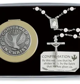 Abbey & CA Gift Confirmation Rosary Gift Set (White)