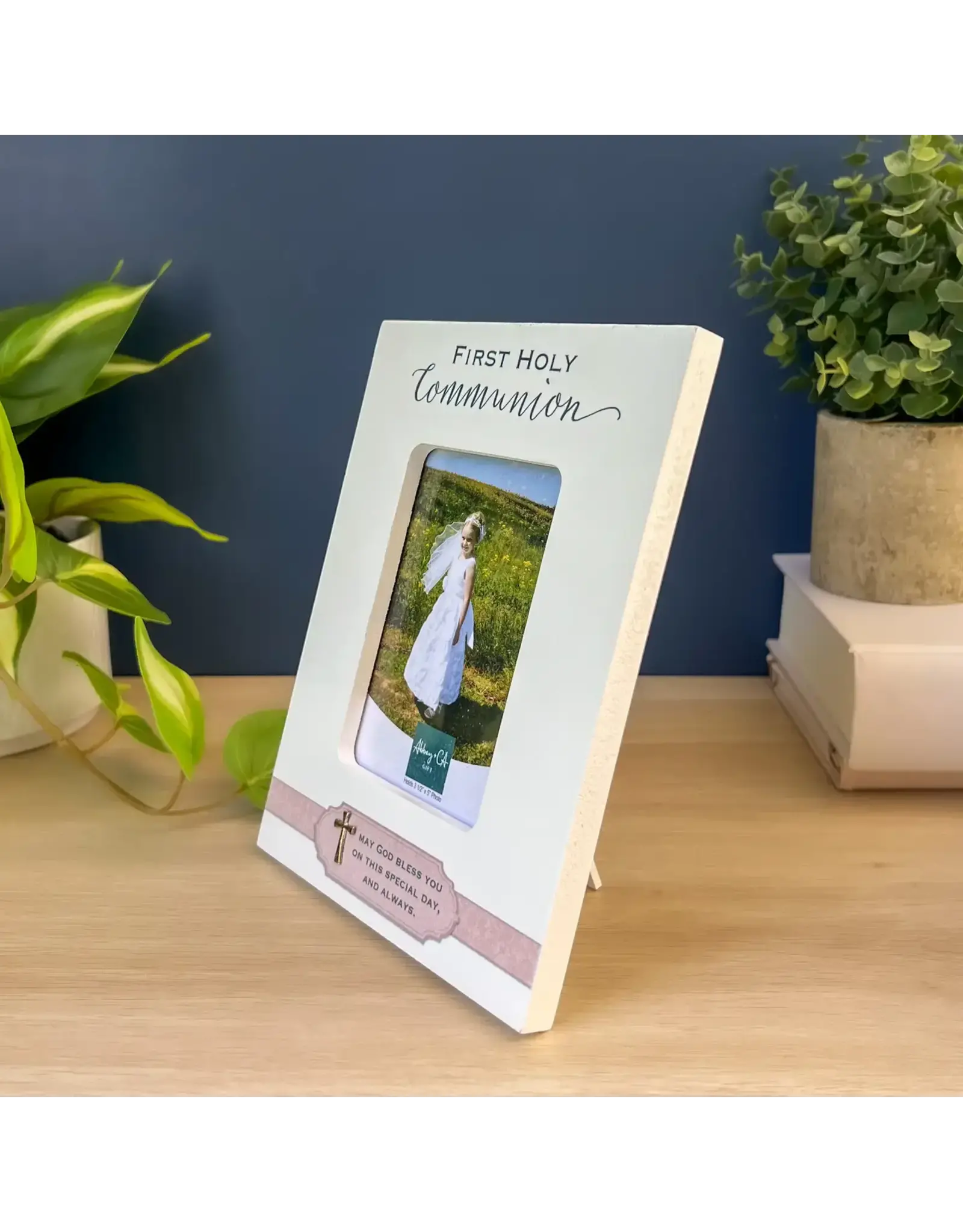 Abbey & CA Gift First Communion Frame - Pink  (for 3.5x5" Photo)