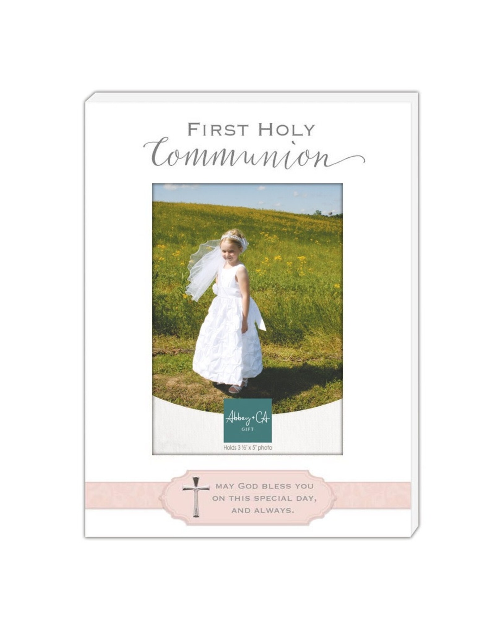Abbey & CA Gift First Communion Frame - Pink  (for 3.5x5" Photo)