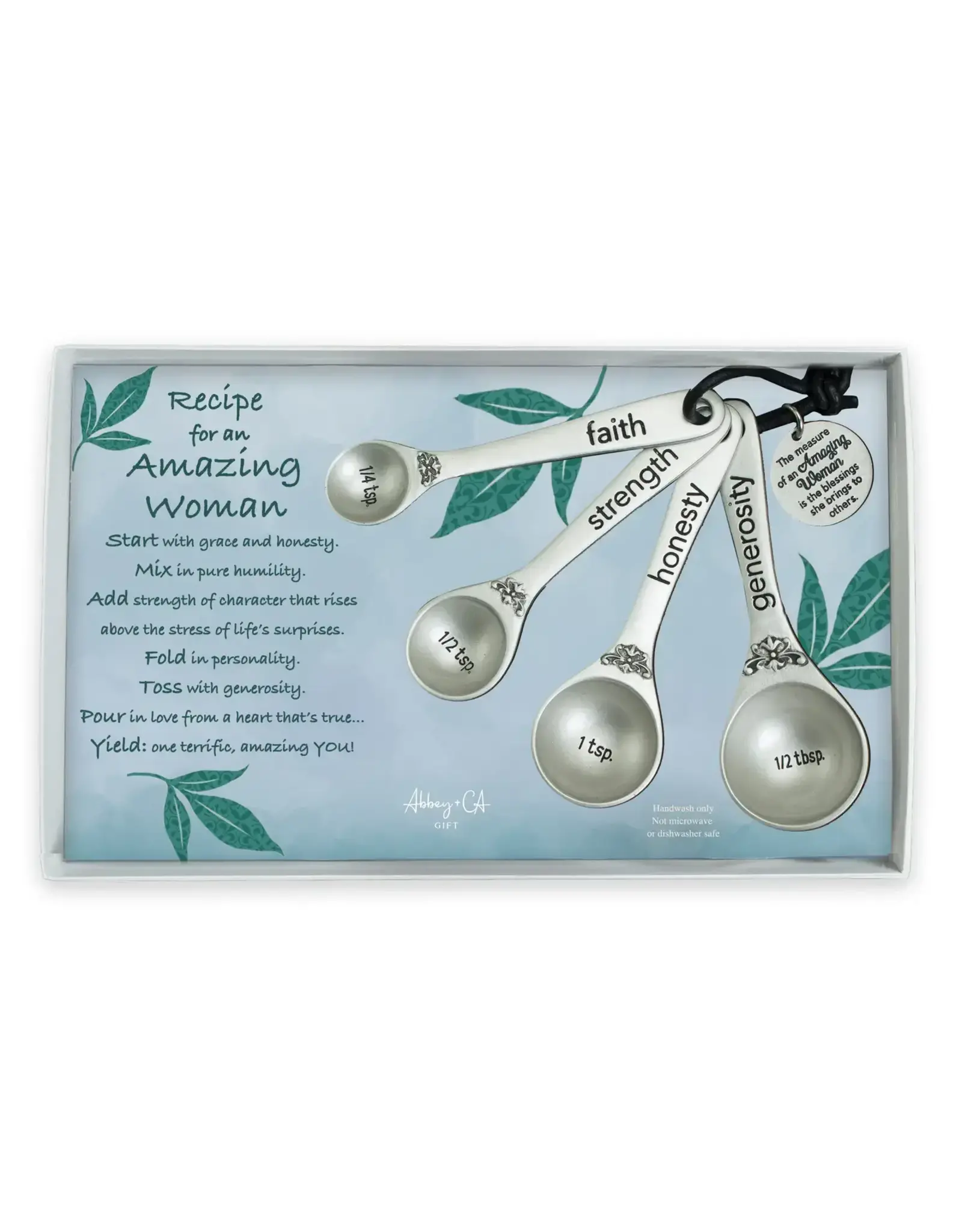 Abbey & CA Gift Measuring Spoons - Amazing Woman (Silver)