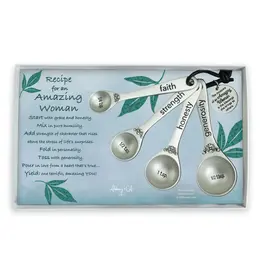 Abbey & CA Gift Measuring Spoons - Amazing Woman (Silver)