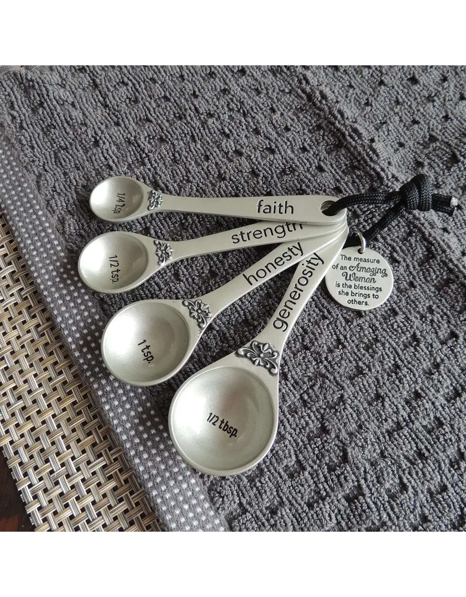 Abbey & CA Gift Measuring Spoons - Amazing Woman (Silver)