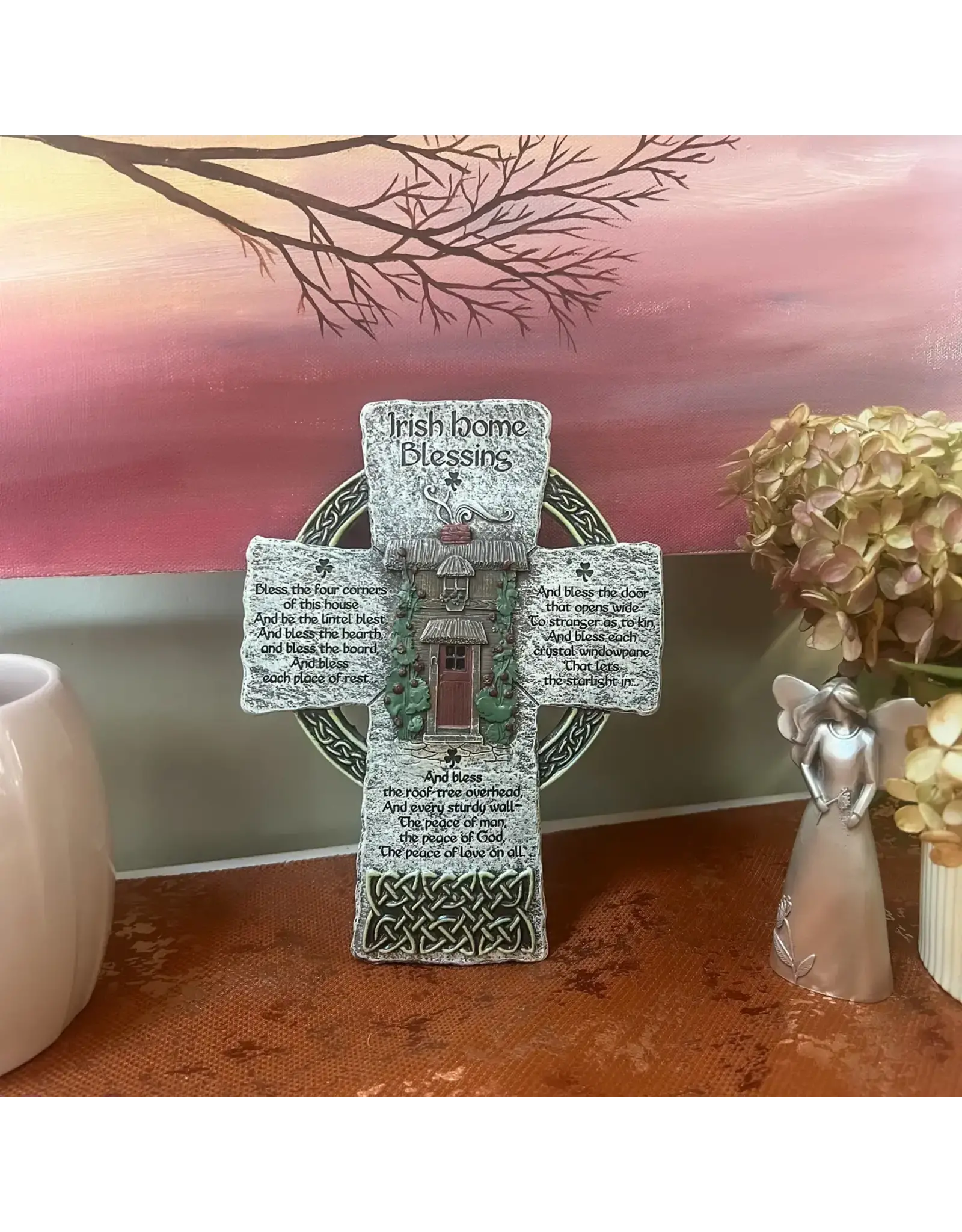 Abbey & CA Gift Cross - Irish Home Blessing (8")