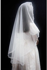 Veils by Lily First Communion Veil - Lucy, Cascading Tulle Lace Mantilla (White)