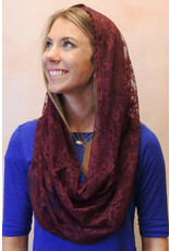 Veils by Lily Veil - Burgundy Lace Infinity Veil