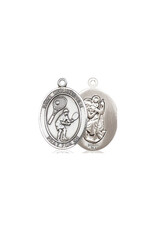 Bliss St Christopher Tennis Medal - Sterling Silver, Oval Patron Series