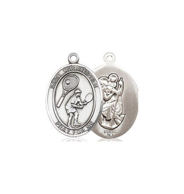 Bliss St Christopher Tennis Medal - Sterling Silver, Oval Patron Series