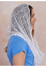 Veils by Lily Veil - Leaf Embroidery Infinity, White
