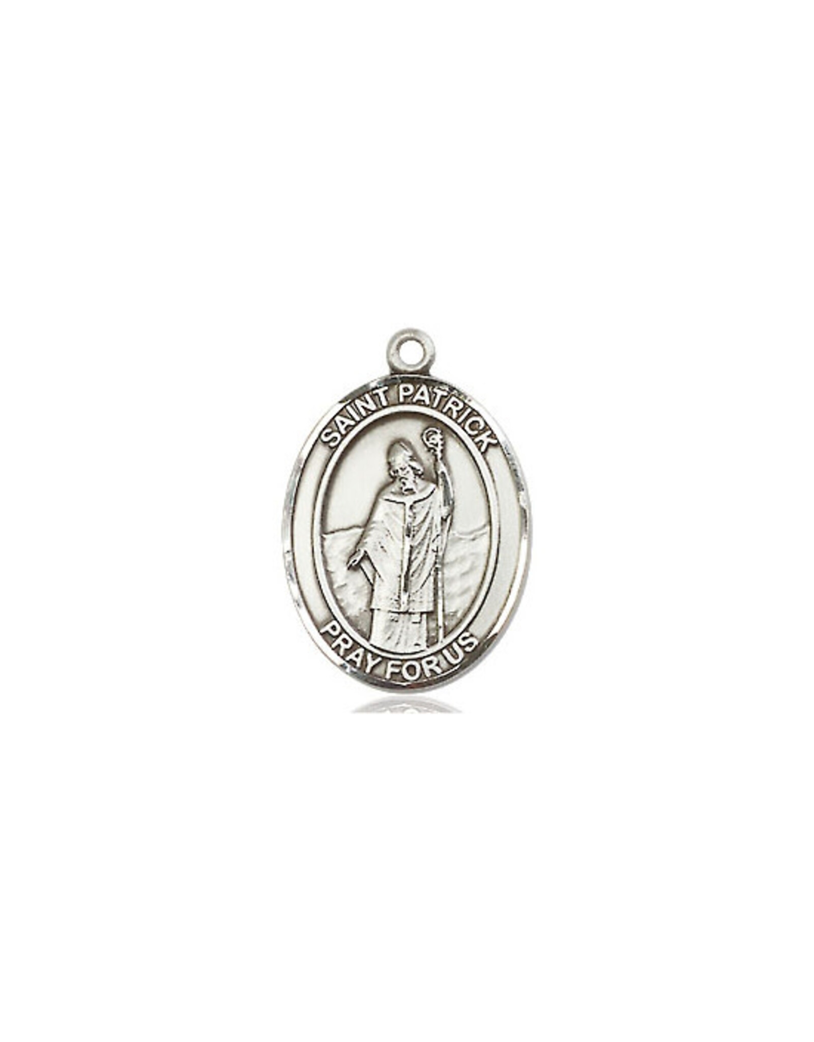 Bliss St Patrick Medal - Sterling Silver, Oval Patron Series