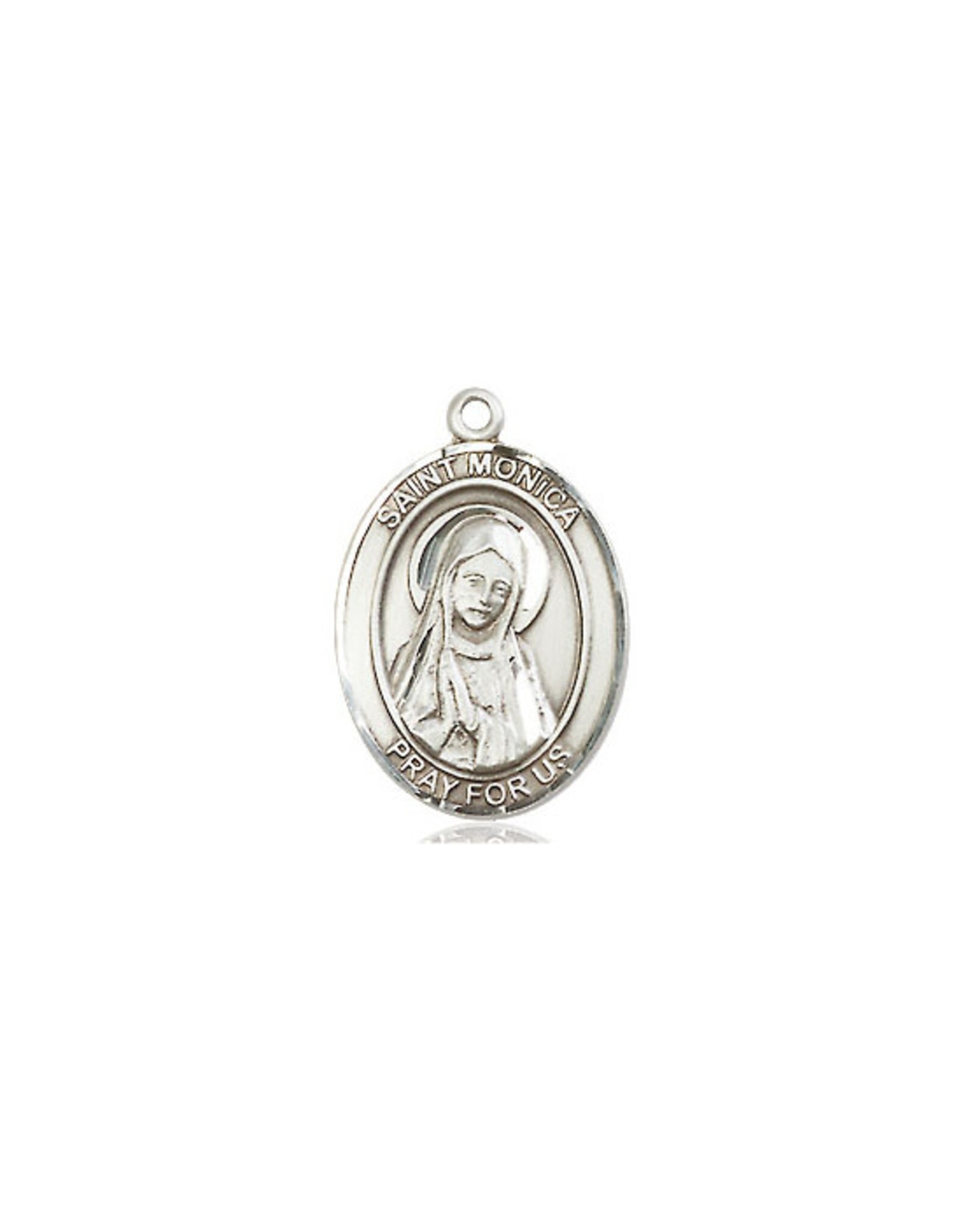Bliss St. Monica Medal - Sterling Silver, Oval Patron Series