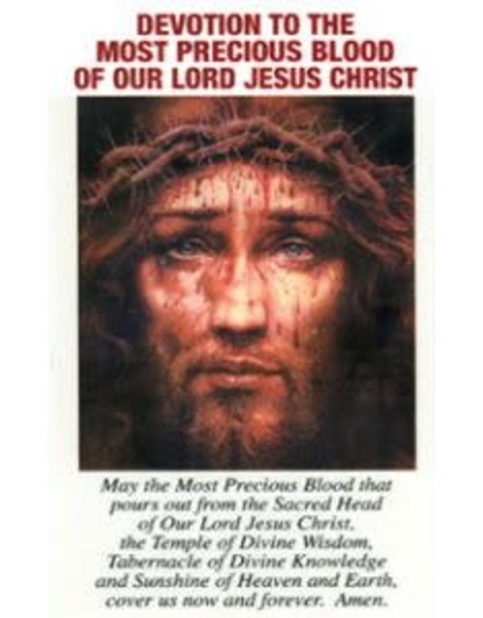 Queenship Prayer Card - Devotion to the Most Precious Blood