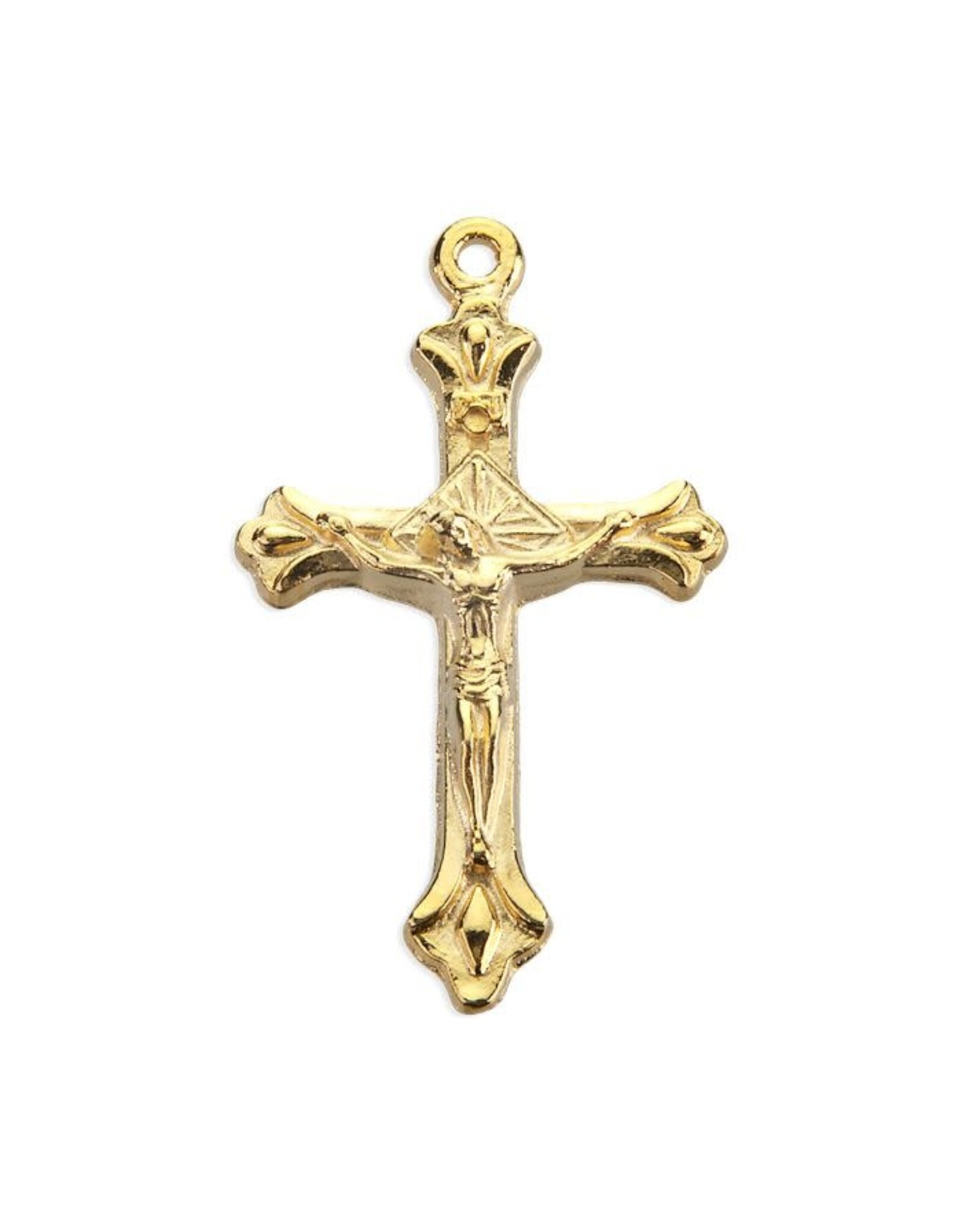 Hirten Medal Crucifix 1" Gold