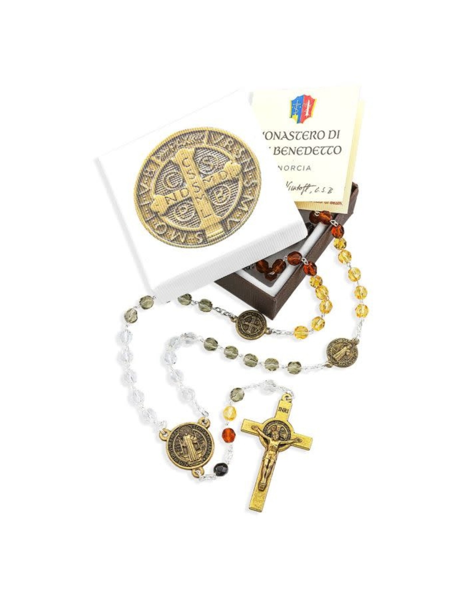 Hirten Rosary - St. Benedict, 5-Color Gold