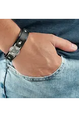 Lumen Mundi Men's Bracelet - Leather, St. Michael (Black)