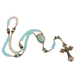 Lumen Mundi Rosary - Madonna of the Streets (Blue & Antique Gold)