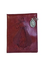 Lumen Mundi Rosary Pouch - Divine Mercy with Medal (Brown Leather)