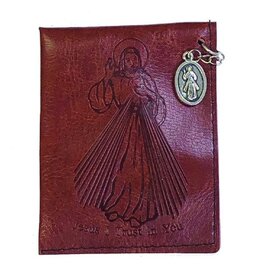 Lumen Mundi Rosary Pouch - Divine Mercy with Medal (Brown Leather)