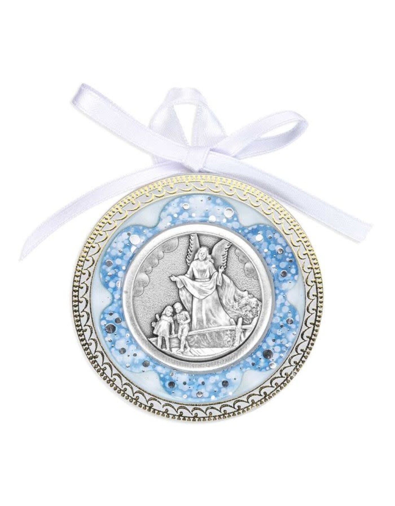 Hirten Crib Medal - Guardian Angel - Blue Shell