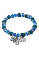 Hirten Rosary Bracelet "Miracles do Happen" Blue Beads