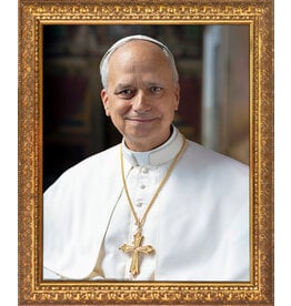 Nelson Art Pope Leo XIV Official Portrait Gold Framed Art Picture