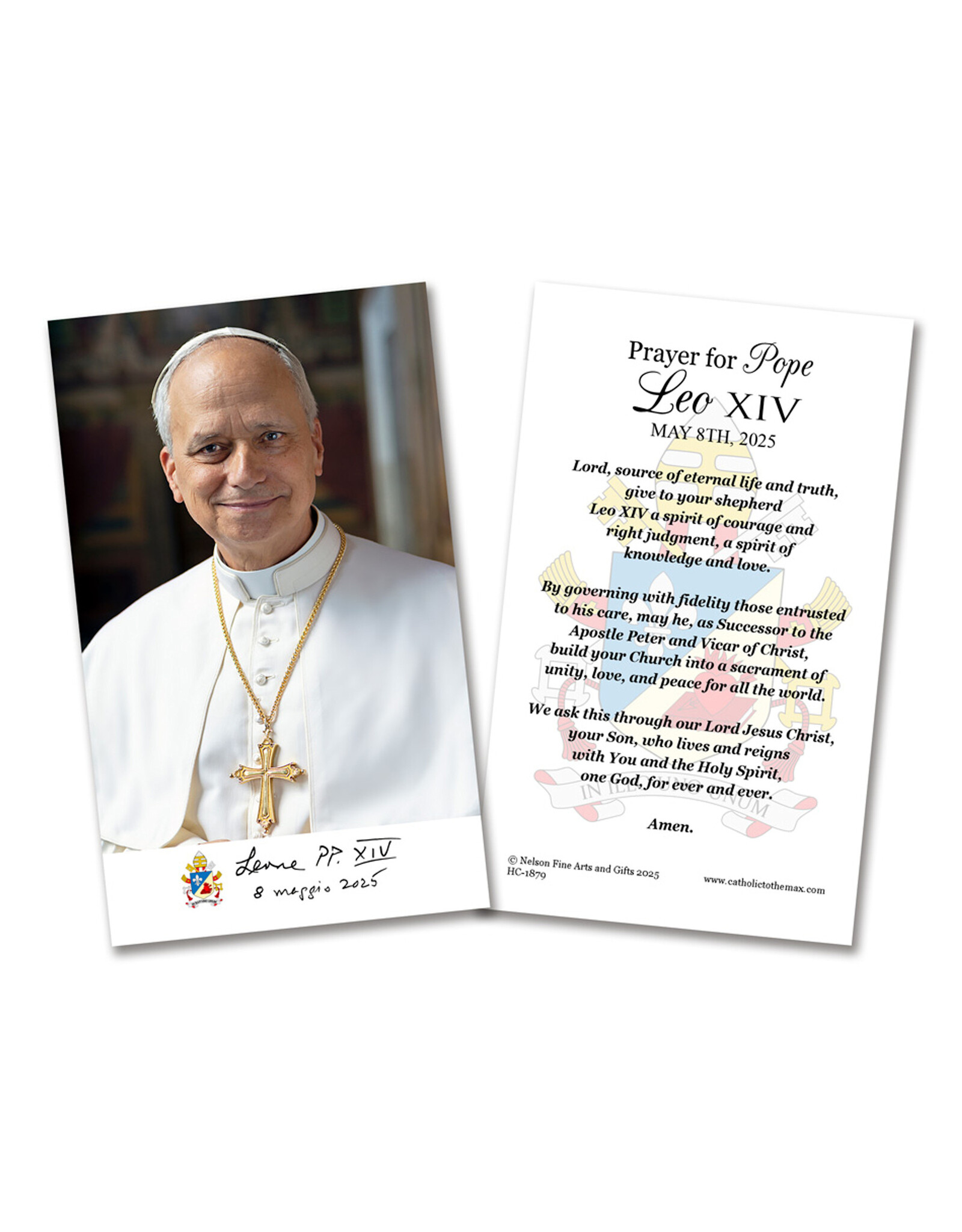 Nelson Art Holy Cards - Pope Leo XIV Official Portrait (Pack of 50)