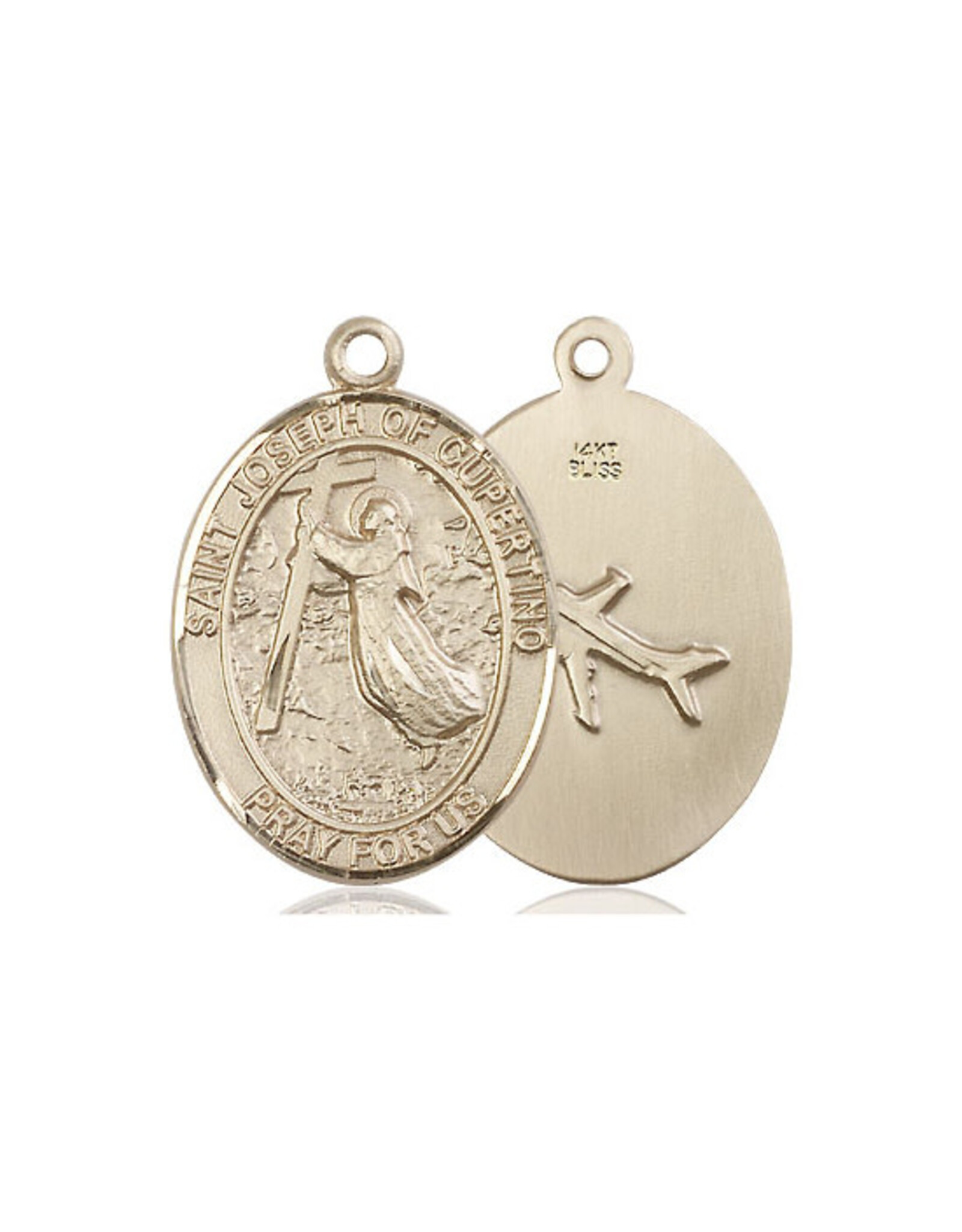 Bliss St Joseph of Cupertino Medal - 14kt Gold, Oval Patron Series (Large)