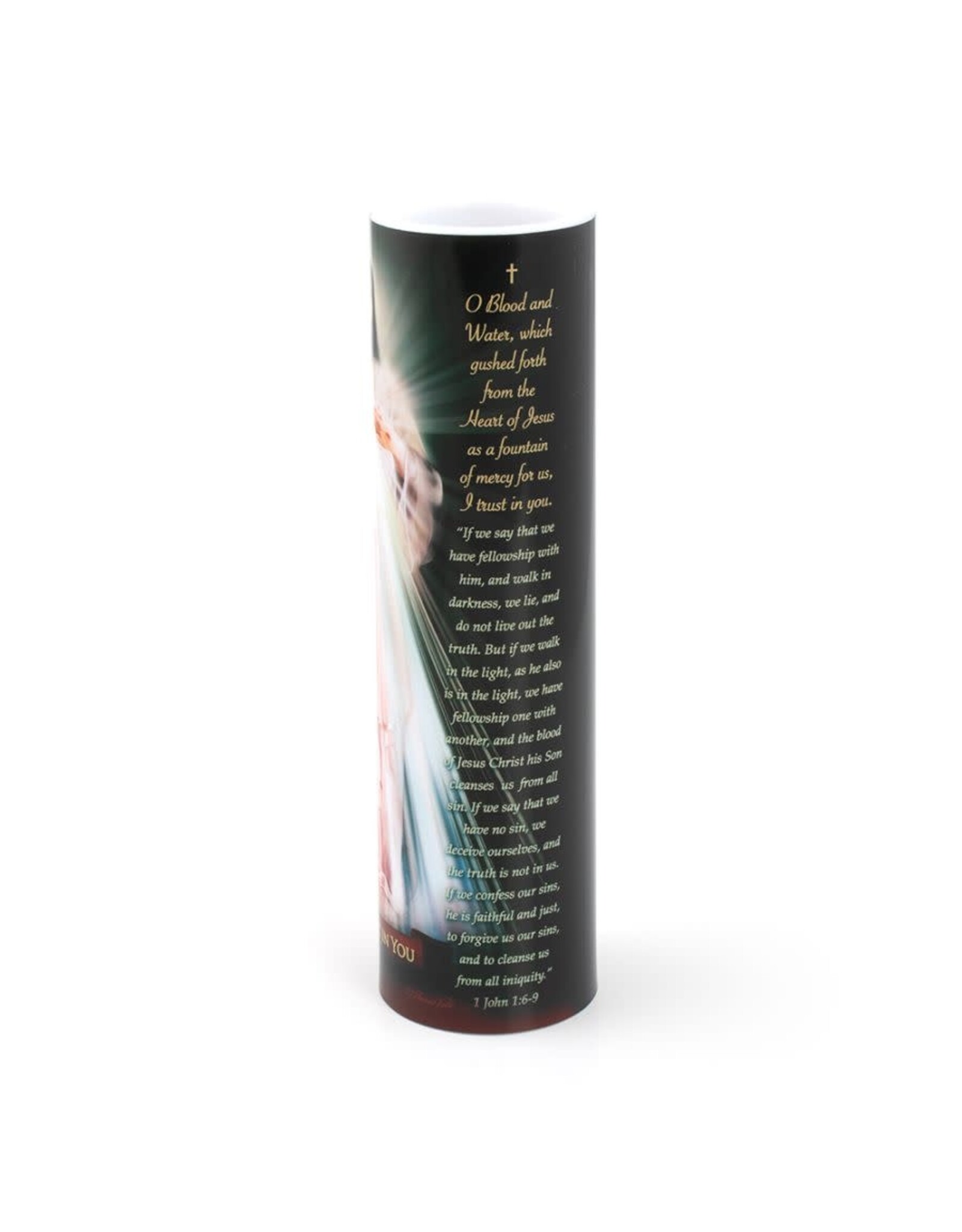 Saints Gift Collection LED Candle with Prayer - Divine Mercy