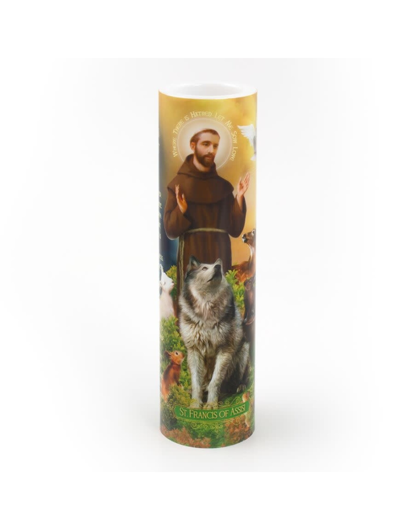 Saints Gift Collection LED Candle with Prayer- St Francis of Assisi