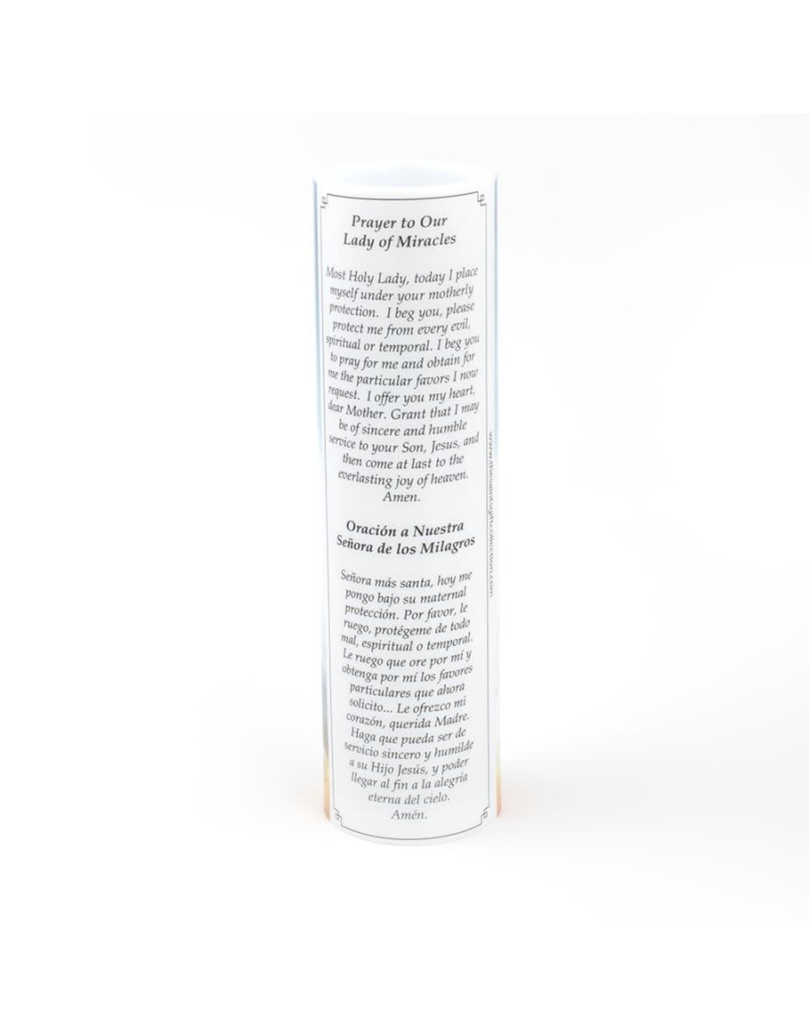 Saints Gift Collection LED Candle with Prayer - Our Lady of Miracles